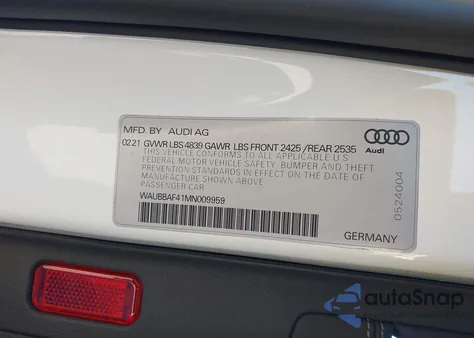2021 Audi A4 Premium Plus 40 Tfsi Quattro S Tronic from USA, damaged, VIN WAUBBAF41MN009959